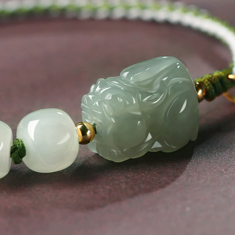 Hetian Jade PiXiu Luck Fu Character String Bracelet