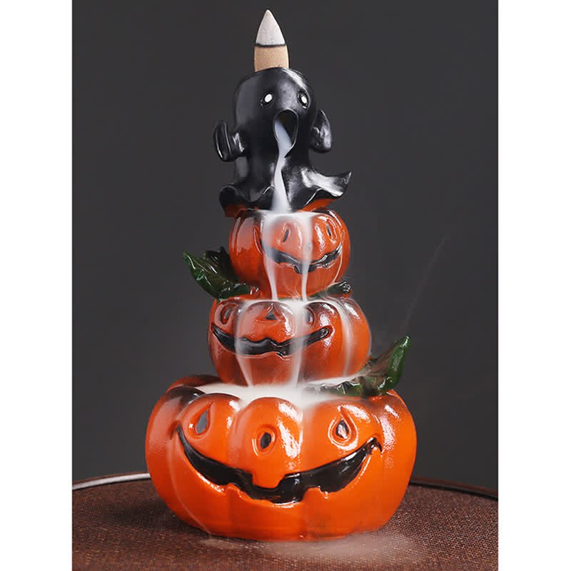 Halloween Pumpkin Resin Backflow Incense Burner Decor