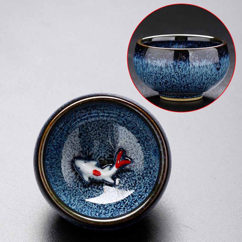 Small Koi Fish Kiln Change Jianzhan Ceramic Tea Cup 60ml