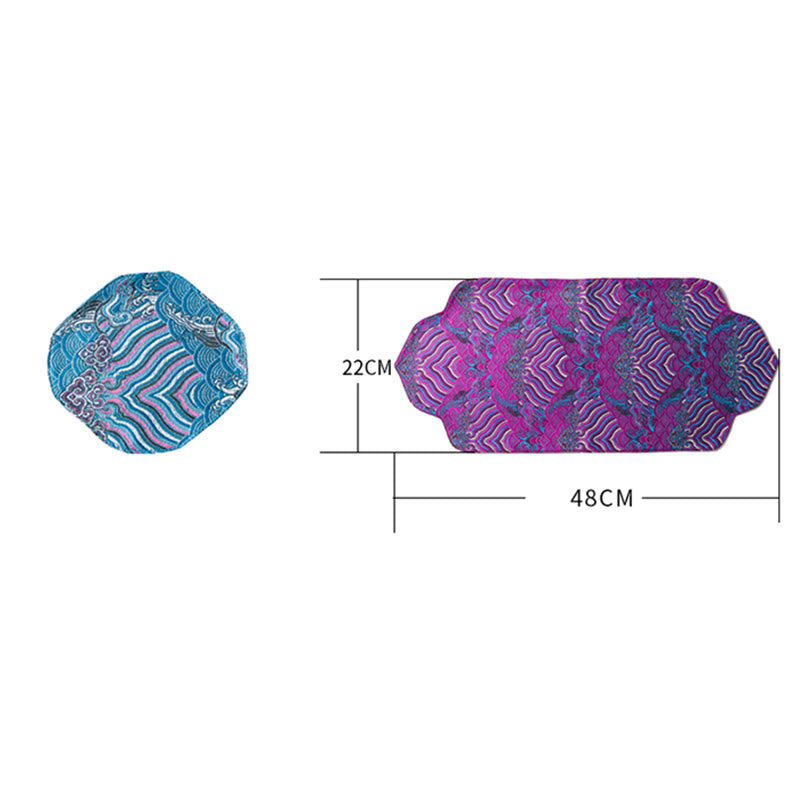 Sea Wave Bamboo Plum Blossom Brocade Tea Mat 48x22cm Zen Decor