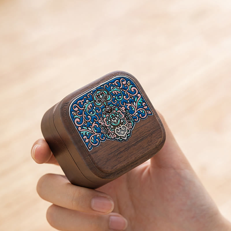 Handmade Black Walnut Wood Ring Jewelry Storage Box