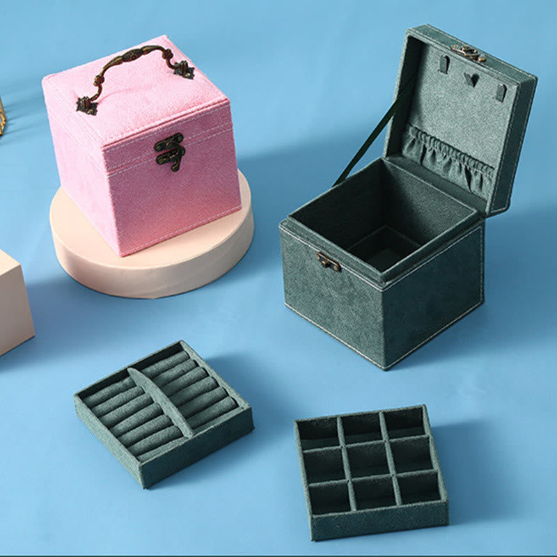 Three-Layer Flannel Jewelry Box Organizer | Zen Decor