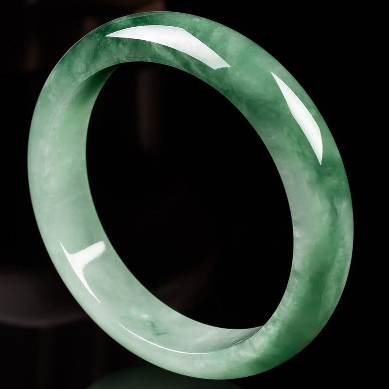 55mm Natural Jade Fortune Blessing Bangle Bracelet