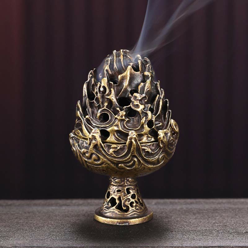 Copper Alloy Tibetan Incense Burner 4.5cm Mini Meditation