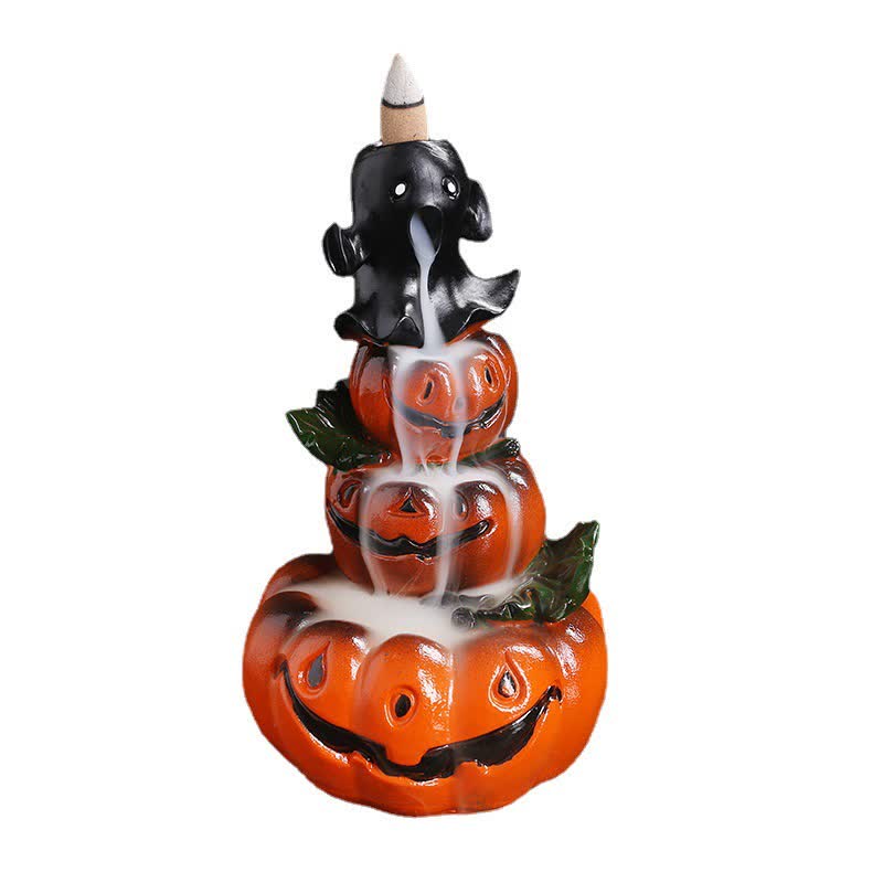 Halloween Pumpkin Resin Backflow Incense Burner Decor