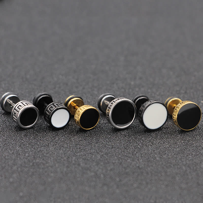 10mm Titanium Steel Balance Spiritual Earrings for Men