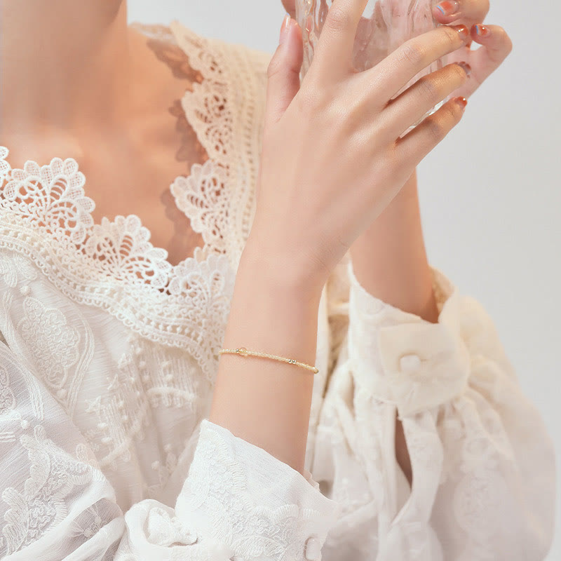 2mm Citrine 14K Gold Plated Protection Bracelet