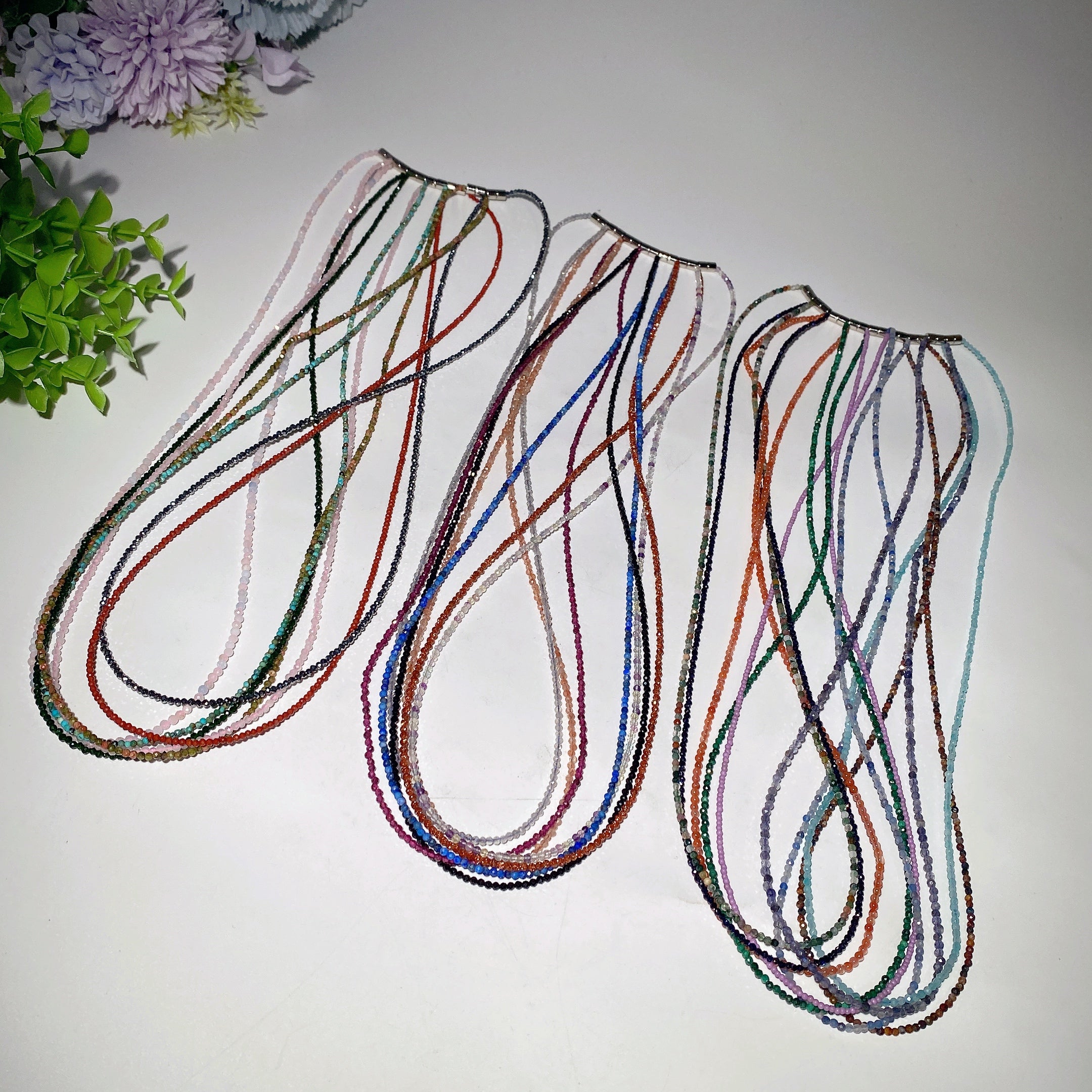 2mm Mixed Crystal Spiritual Healing Necklace Magnetic Buckle