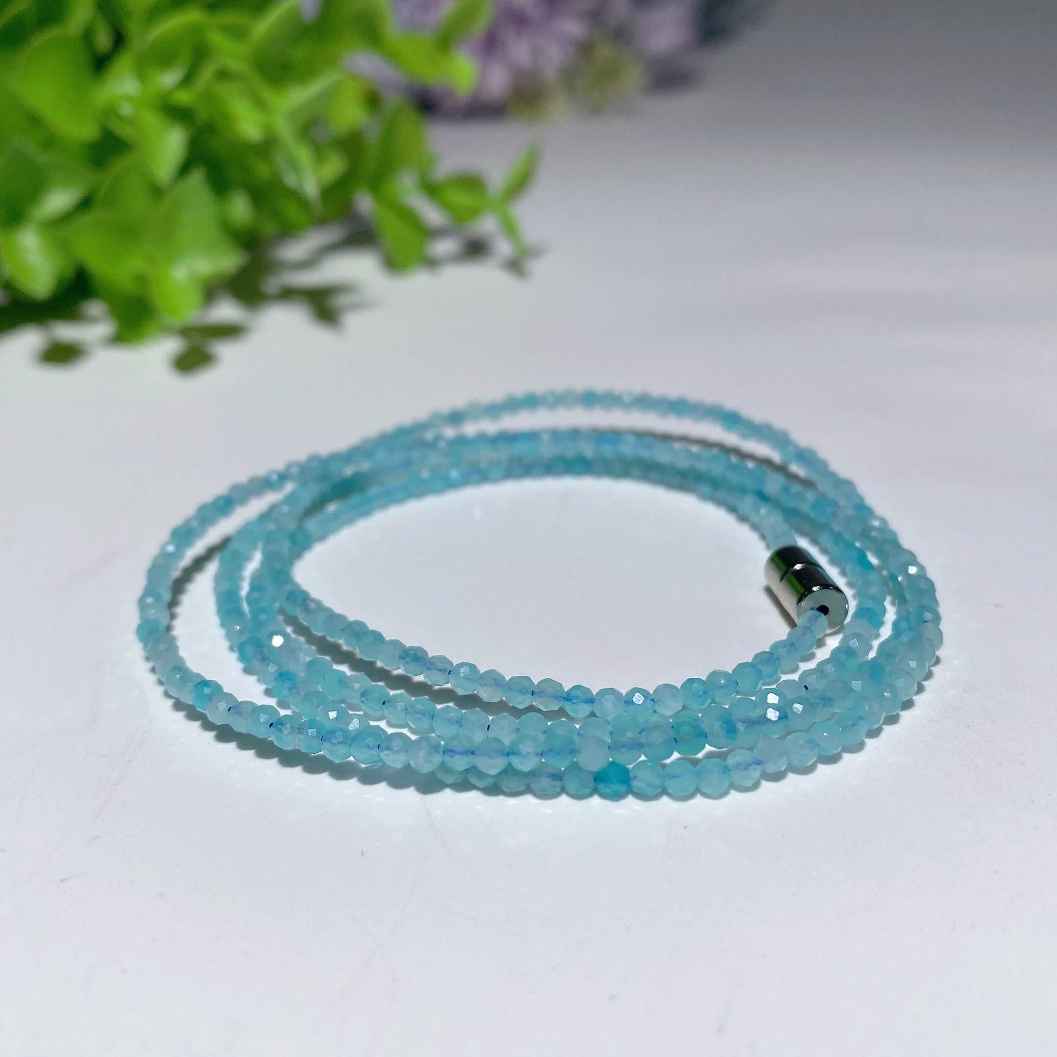 2mm Mixed Crystal Spiritual Healing Necklace Magnetic Buckle