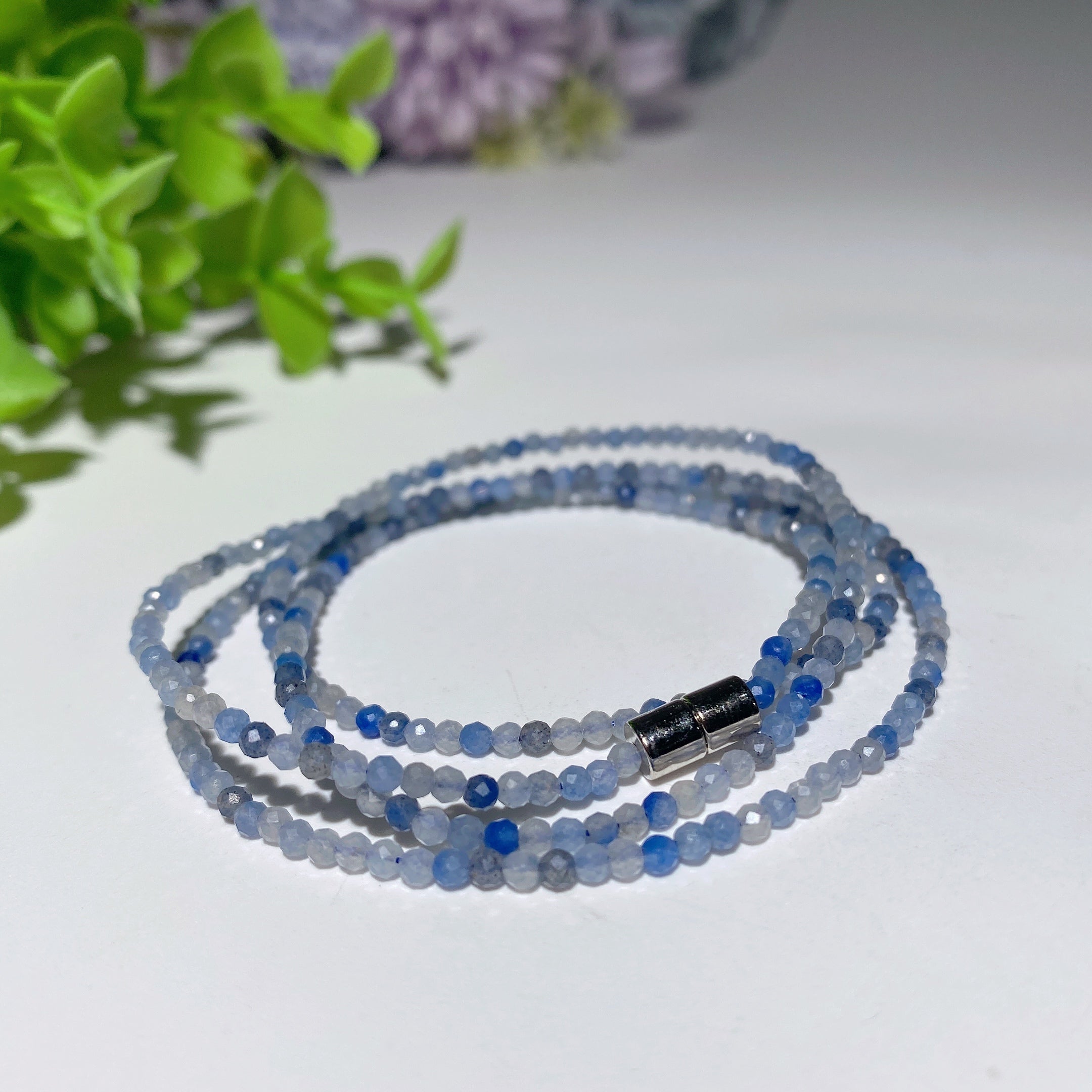2mm Mixed Crystal Spiritual Healing Necklace Magnetic Buckle