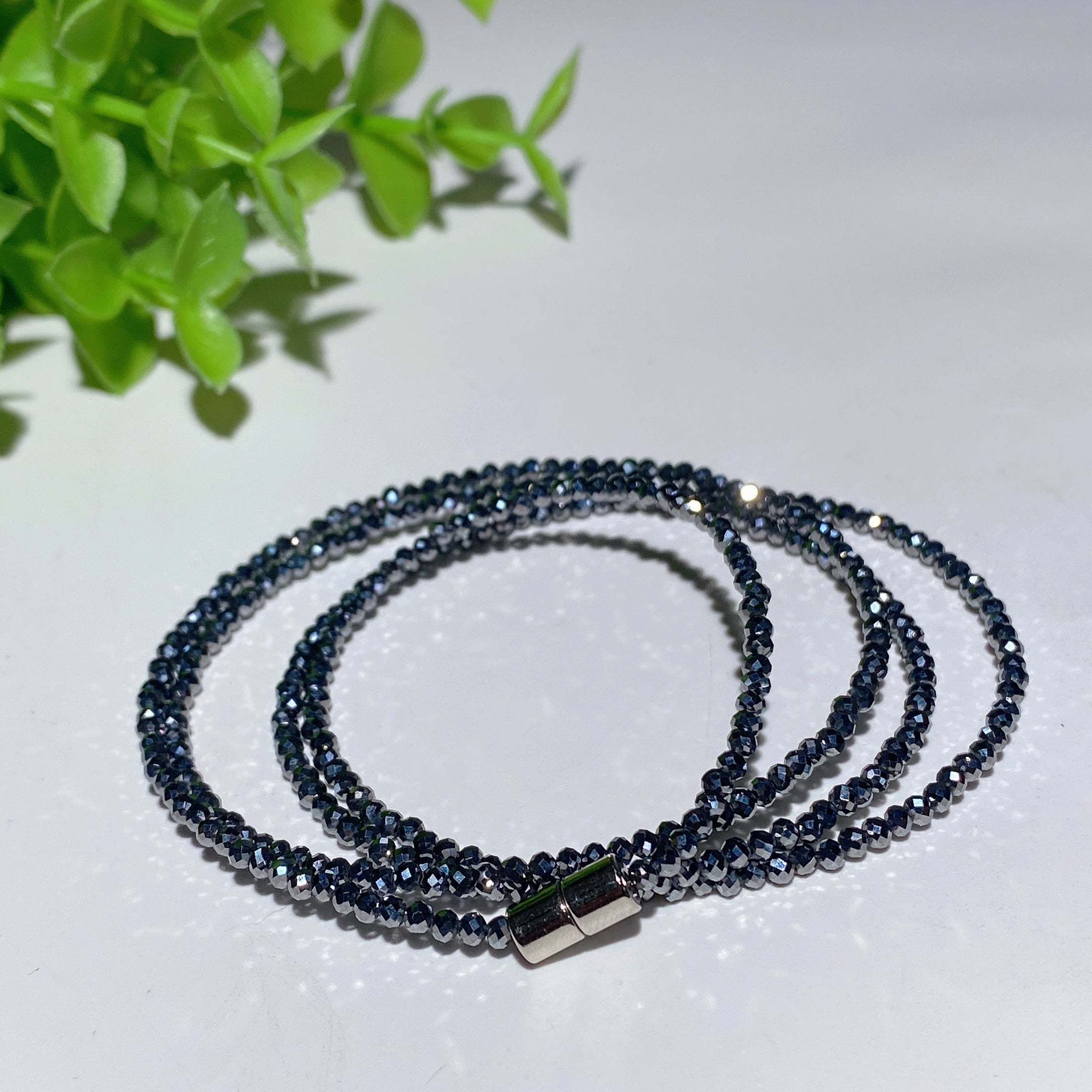 2mm Mixed Crystal Spiritual Healing Necklace Magnetic Buckle