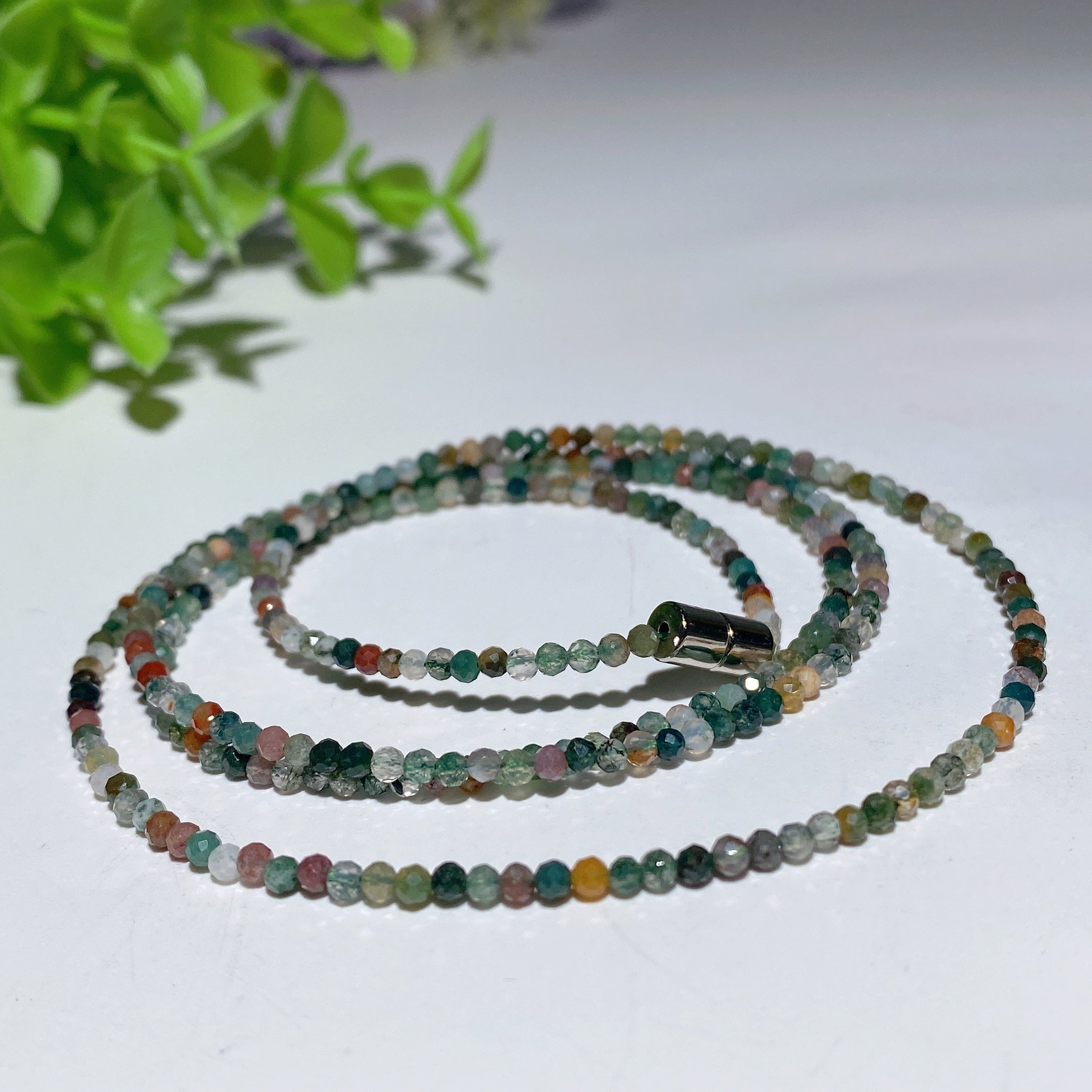 2mm Mixed Crystal Spiritual Healing Necklace Magnetic Buckle