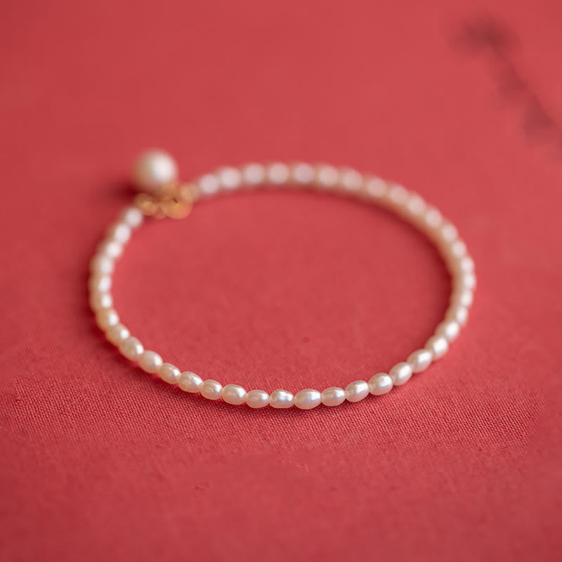 2mm Natural Pearl & 14k Gold Plated Wisdom Bracelet