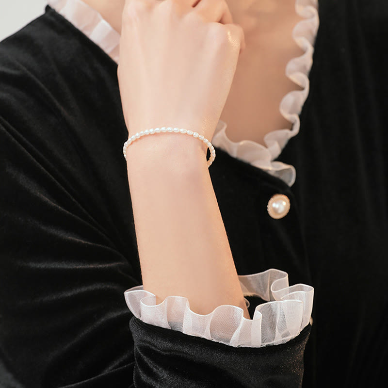 2mm Natural Pearl & 14k Gold Plated Wisdom Bracelet