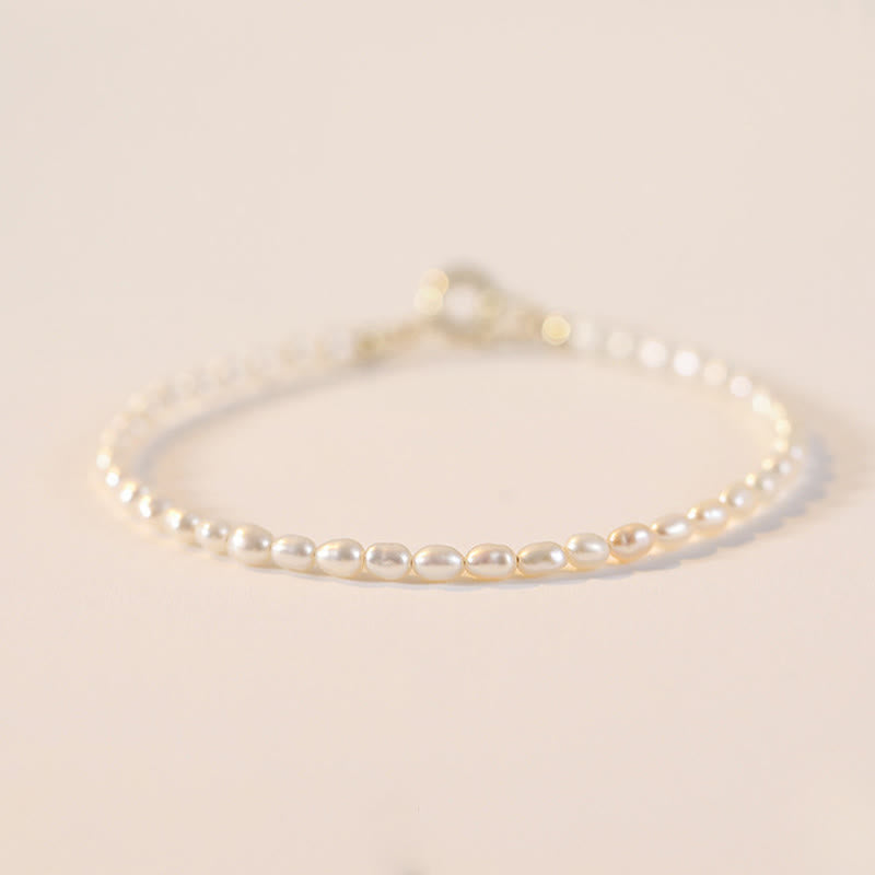 2mm Natural Pearl & 14k Gold Plated Wisdom Bracelet