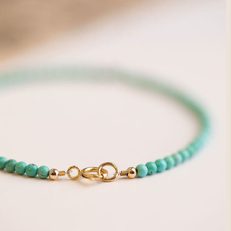 2mm Turquoise & 14k Gold Wisdom Bracelet