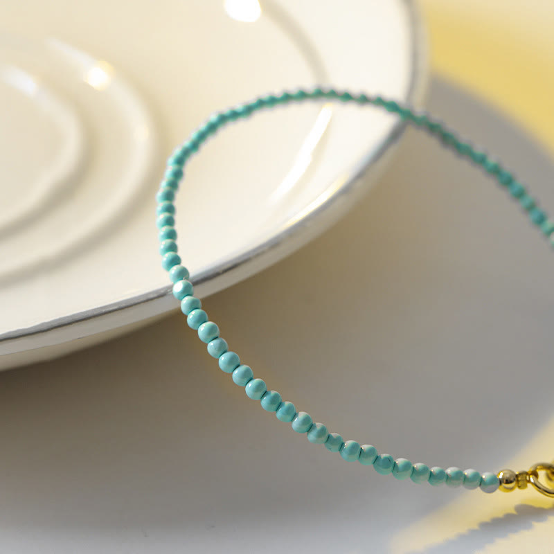 2mm Turquoise & 14k Gold Wisdom Bracelet