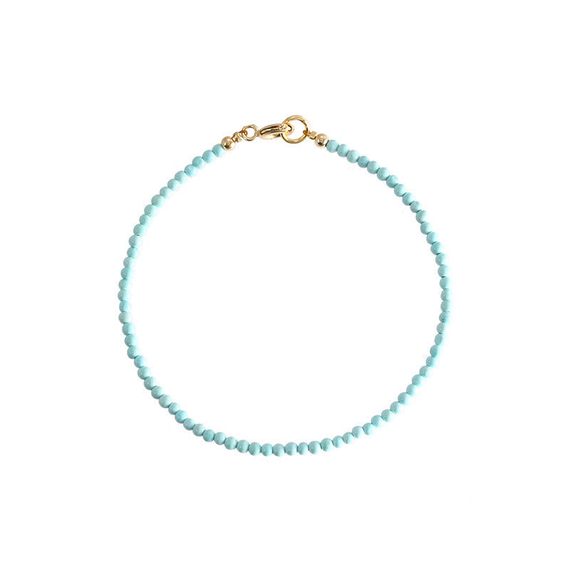 2mm Turquoise & 14k Gold Wisdom Bracelet
