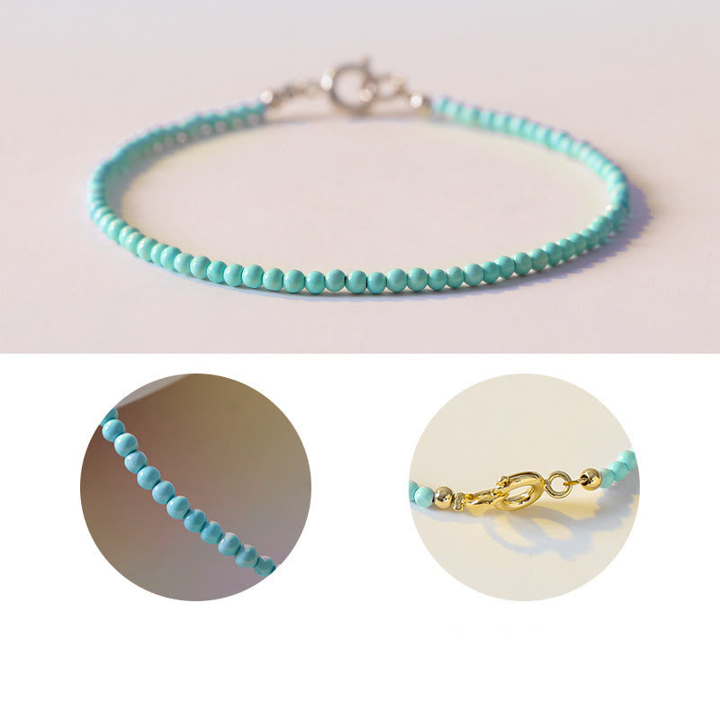 2mm Turquoise & 14k Gold Wisdom Bracelet