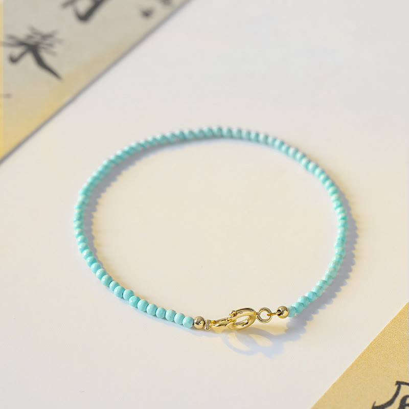 2mm Turquoise & 14k Gold Wisdom Bracelet