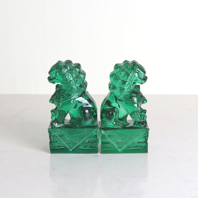 2Pcs Resin Lion Statue for Courage Strength | Spiritual Figurines