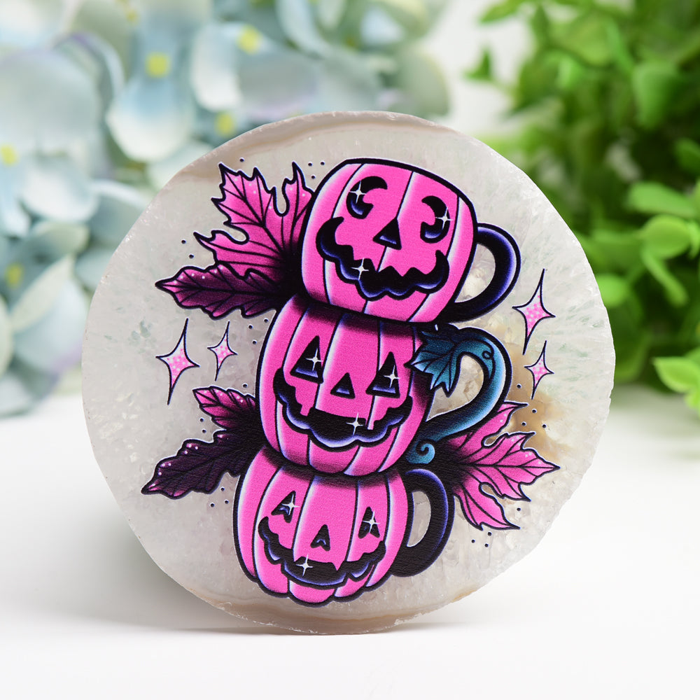 3.0-3.5 Inch Agate Crystal Slab for Healing Display