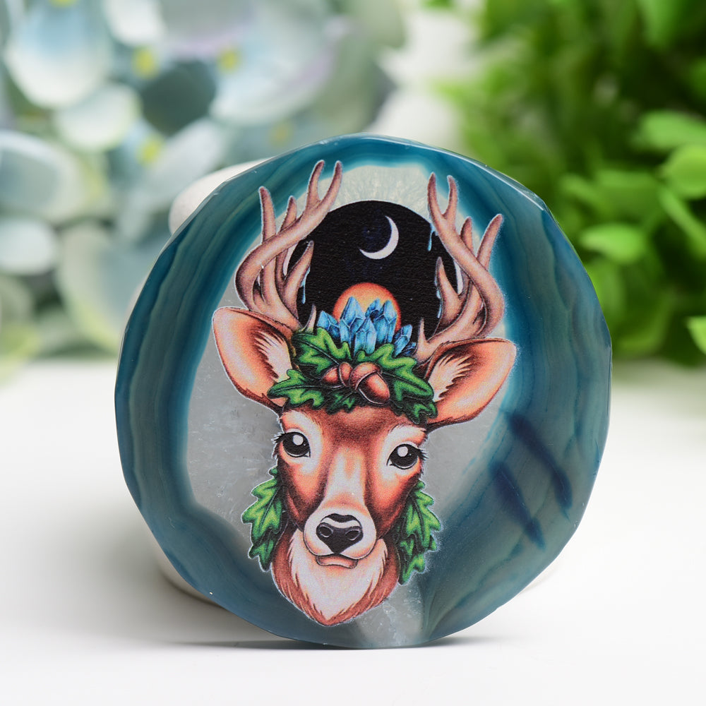 3.0-3.5 Inch Agate Crystal Slab for Healing Display