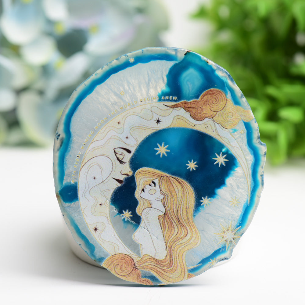 3.0-3.5 inch Agate Halloween Crystal Slab for Healing