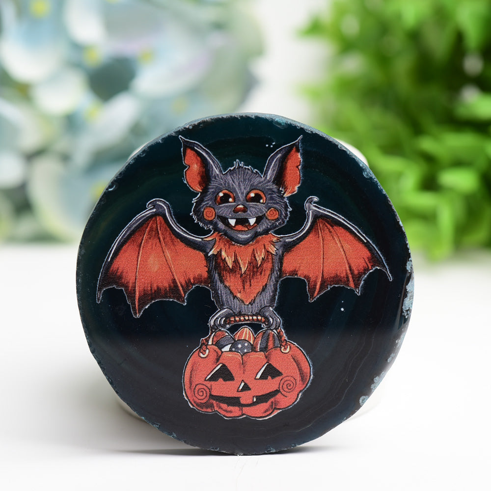 3.0-3.5 inch Agate Halloween Crystal Slab for Healing