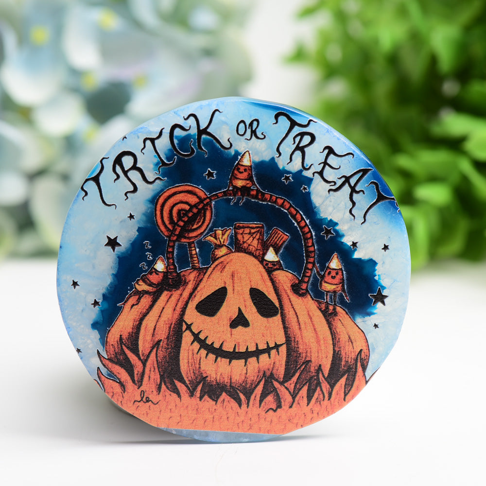 3.0-3.5 inch Agate Halloween Crystal Slab for Healing