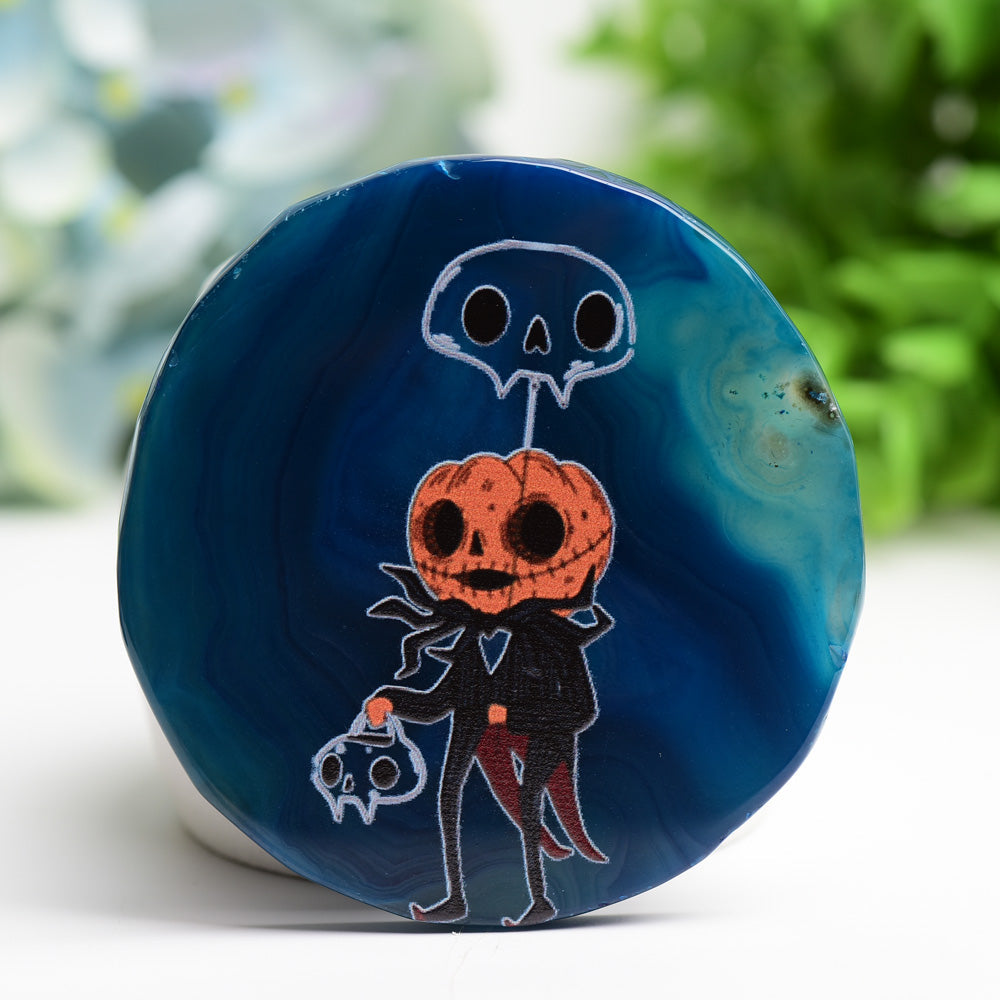 3.0-3.5 inch Agate Halloween Crystal Slab for Healing