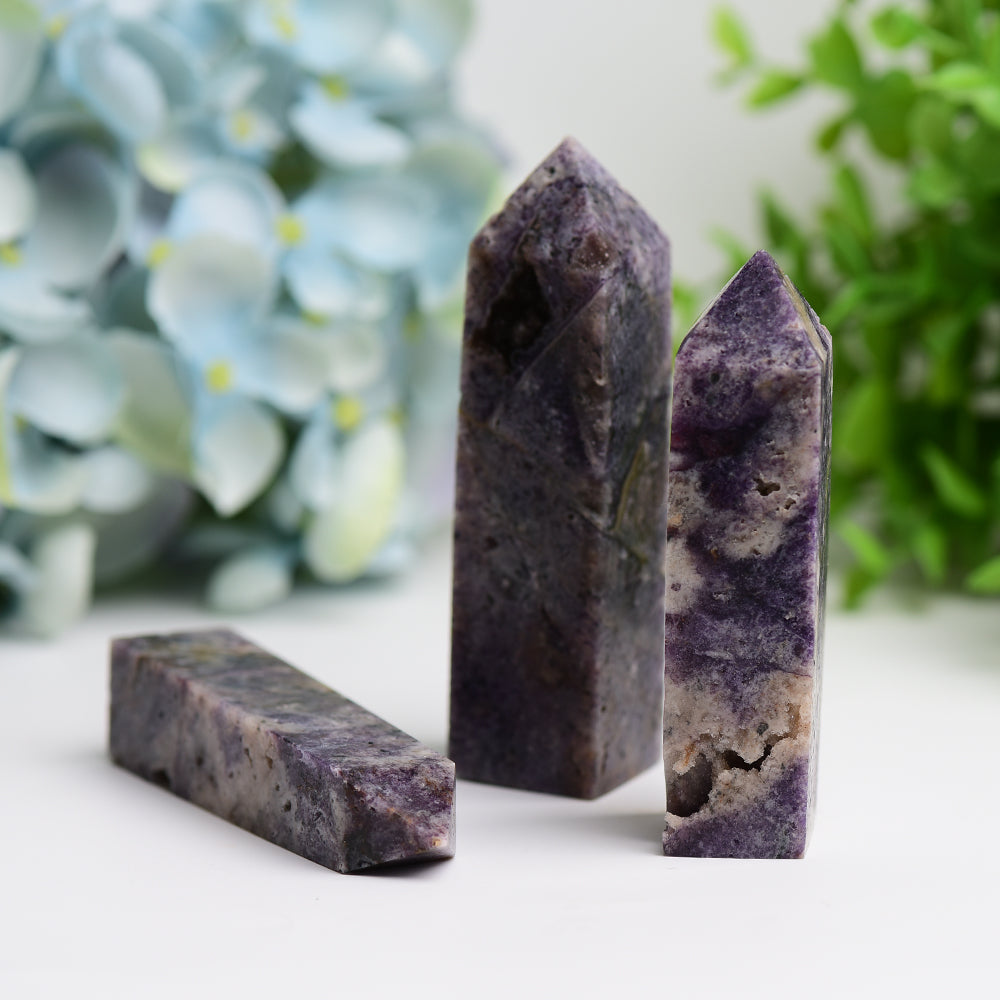 3.0-4.5 Inch Purple Sphalerite Crystal Tower for Healing