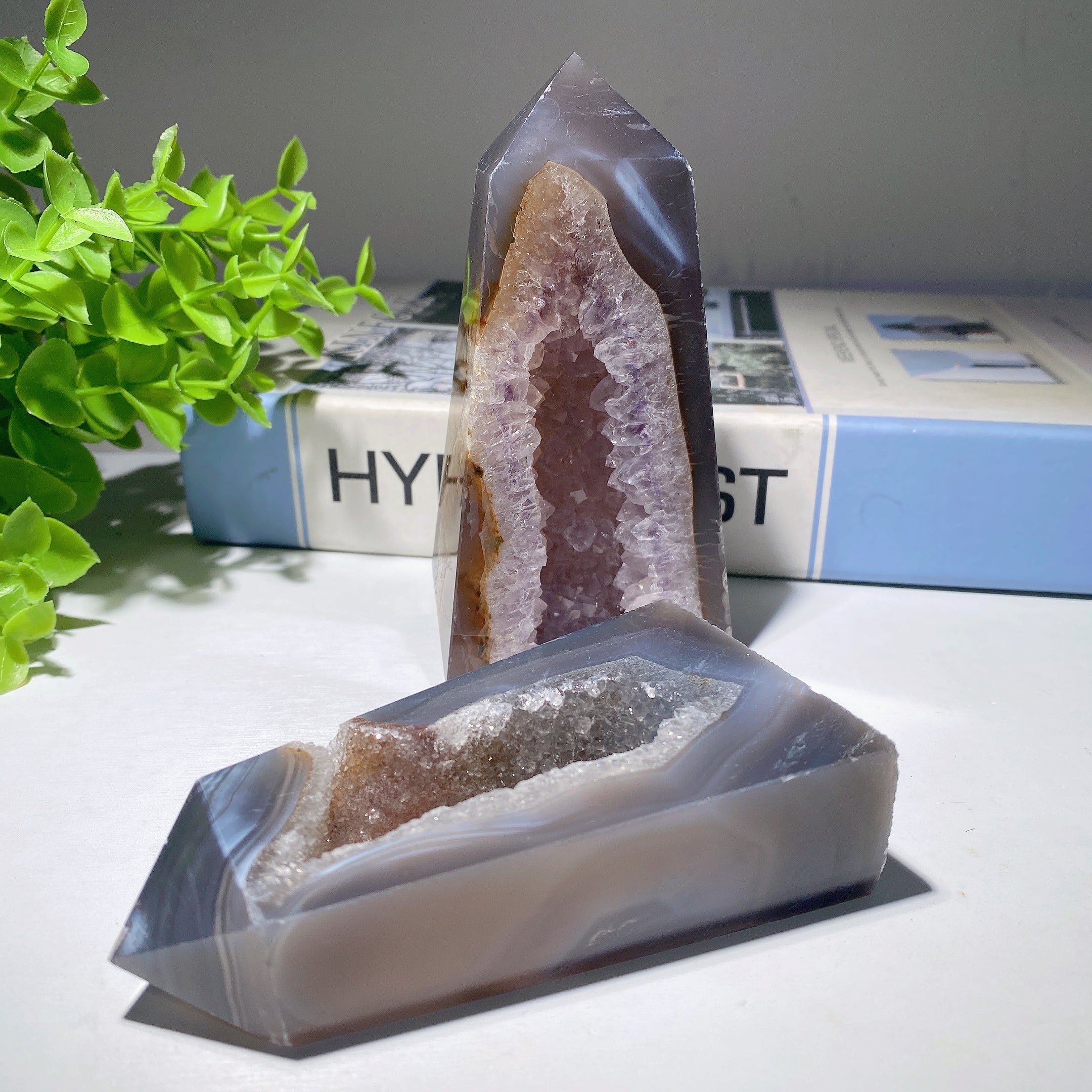 3.0-8.0" Druzy Agate Amethyst Healing Crystal Tower