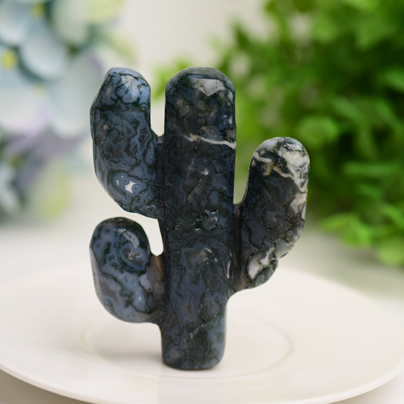 3.0 Inch Crystal Cactus Figurine Carving for Energy Healing