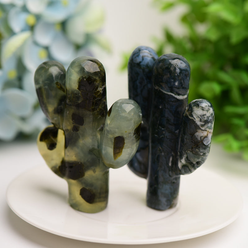 3.0 Inch Crystal Cactus Figurine Carving for Energy Healing