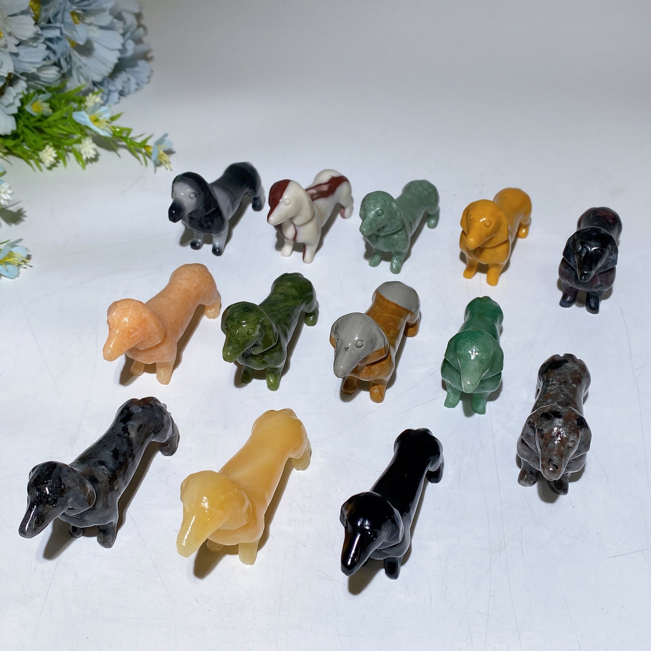 3.0 inch Crystal Dachshund Figurine for Healing and Harmony