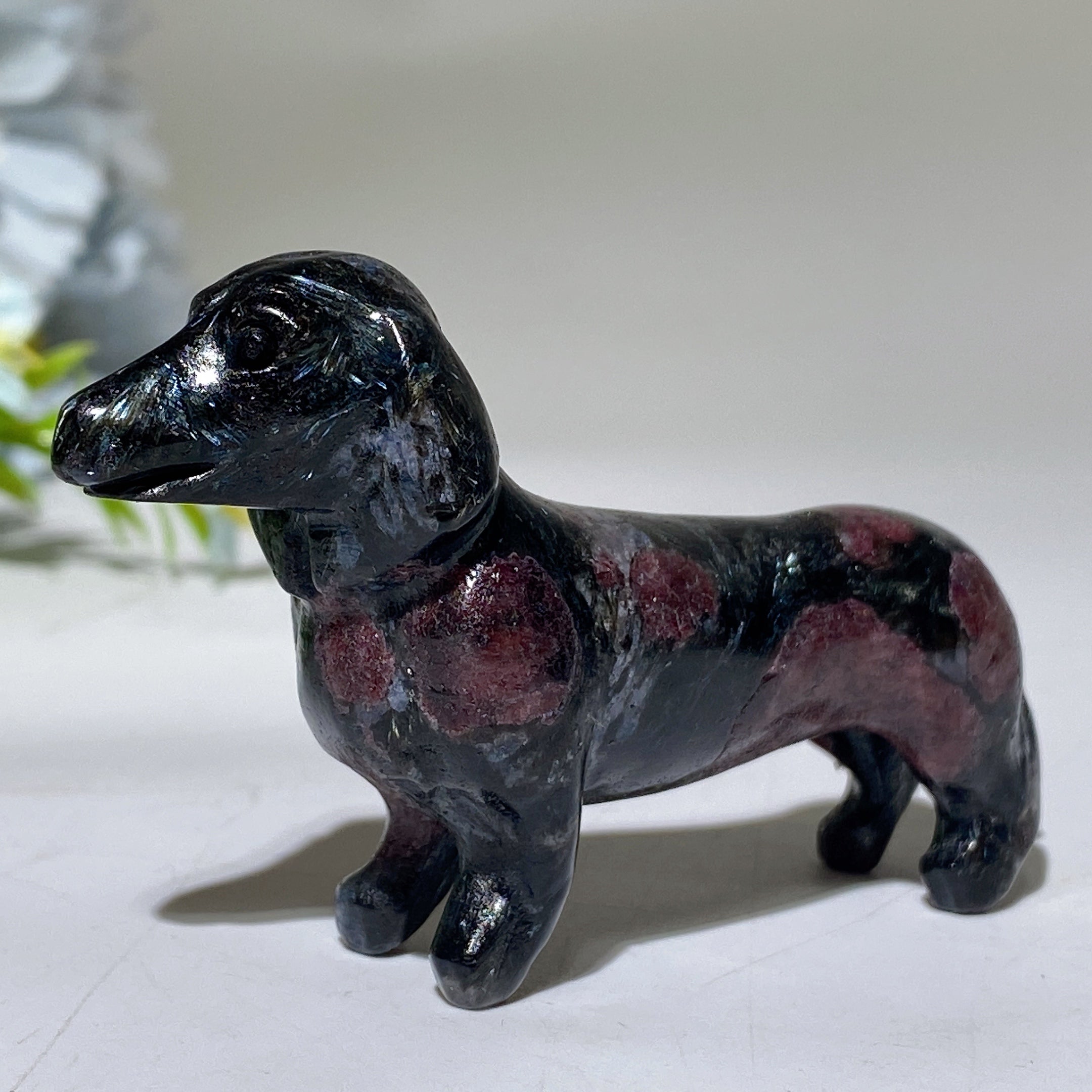 3.0 inch Crystal Dachshund Figurine for Healing and Harmony