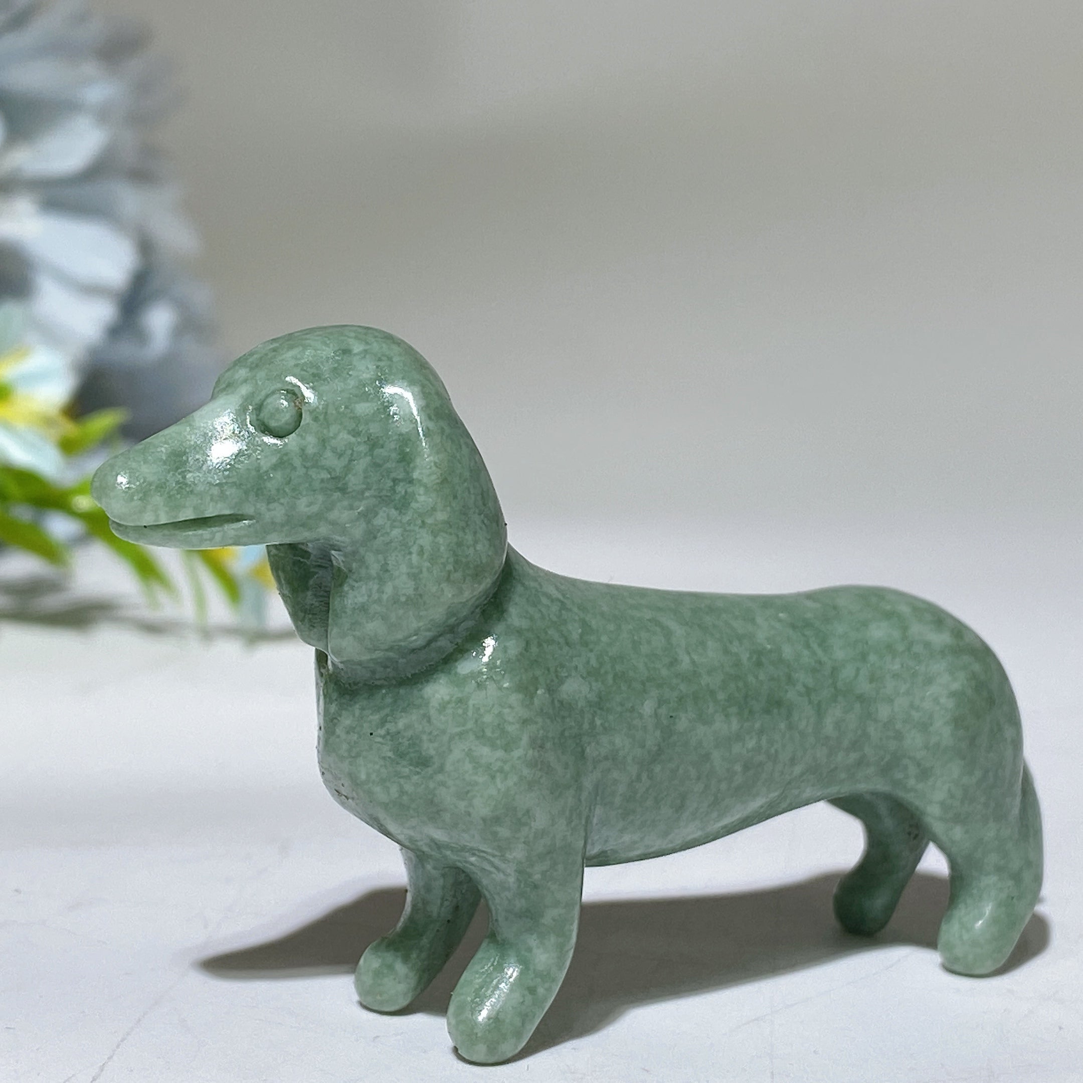 3.0 inch Crystal Dachshund Figurine for Healing and Harmony