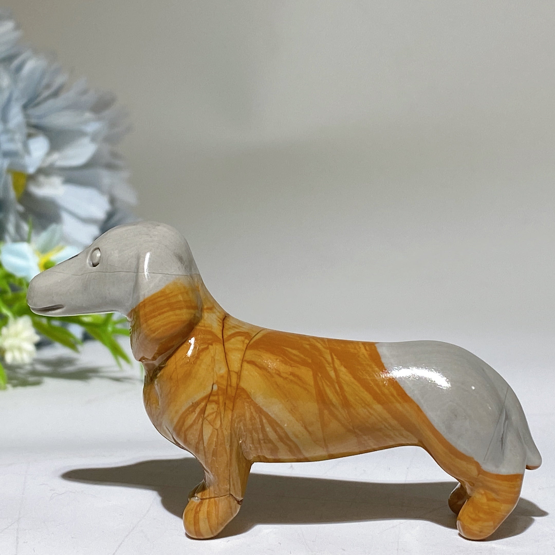 3.0 inch Crystal Dachshund Figurine for Healing and Harmony