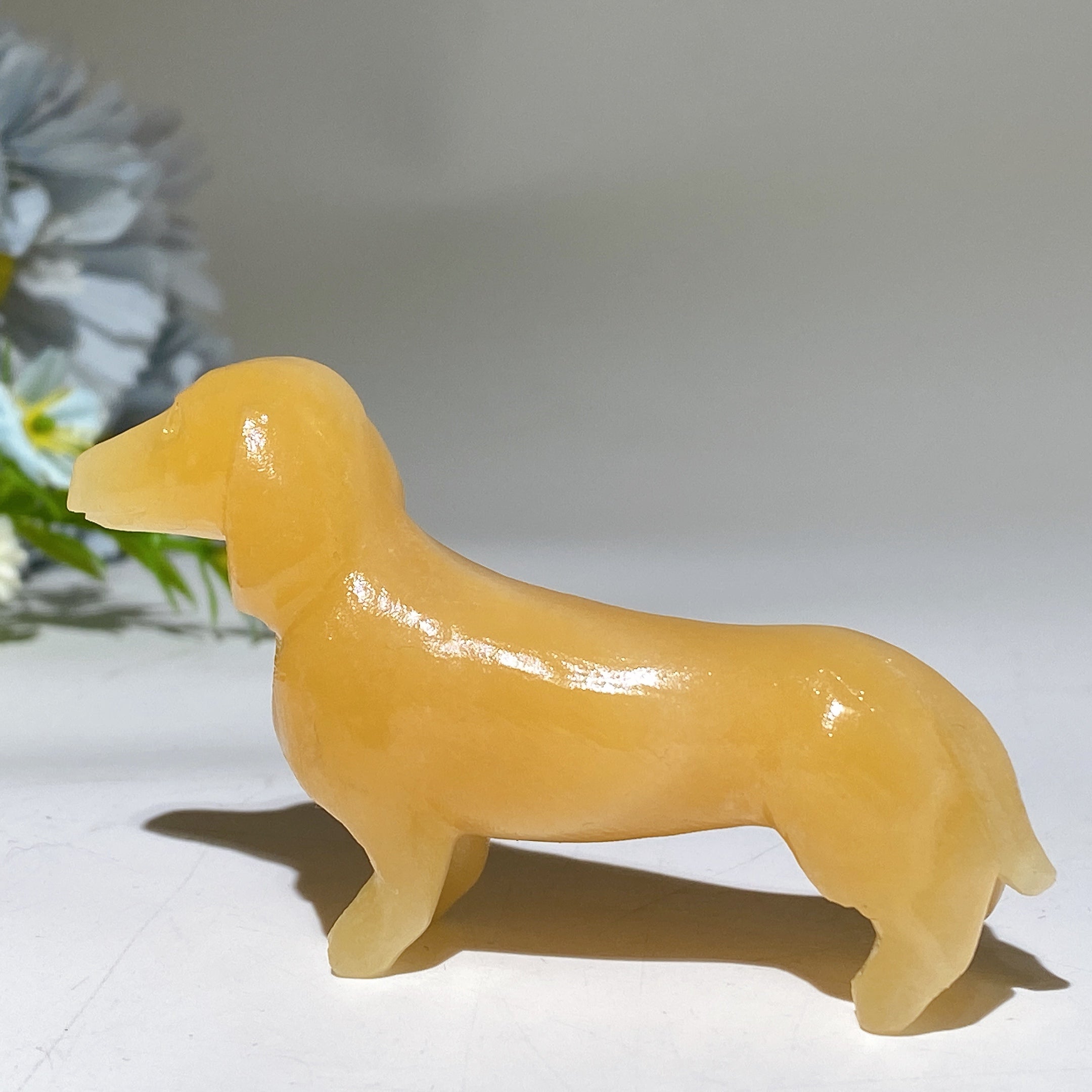 3.0 inch Crystal Dachshund Figurine for Healing and Harmony
