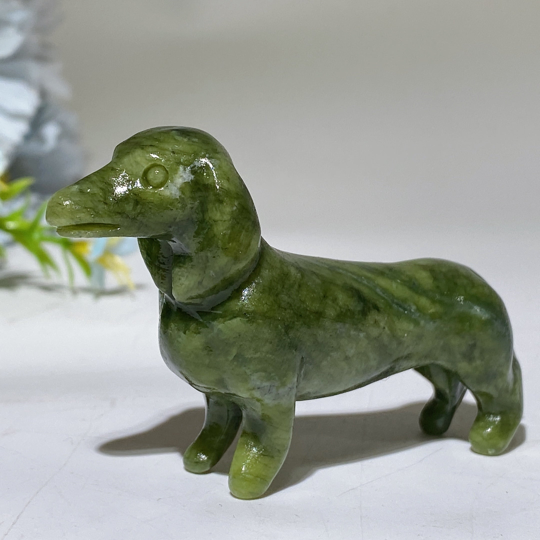 3.0 inch Crystal Dachshund Figurine for Healing and Harmony