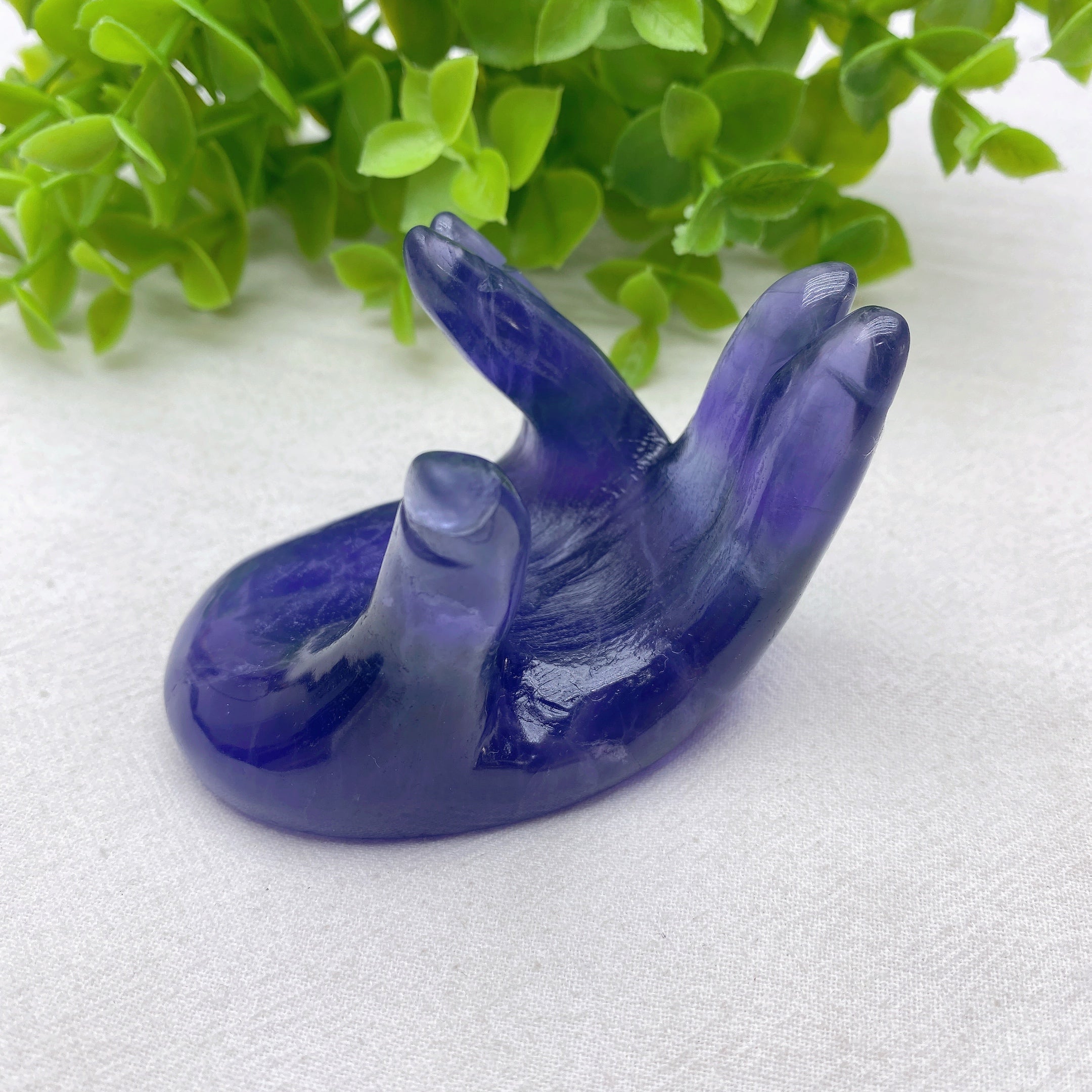 3.0 inch Fluorite & Black Obsidian Hand Carving Crystal