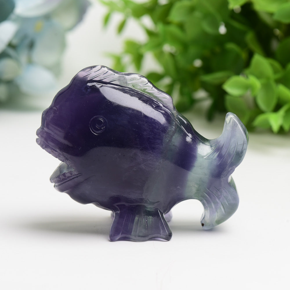 3.0 inch Fluorite Fish Carving for Crystal Healing