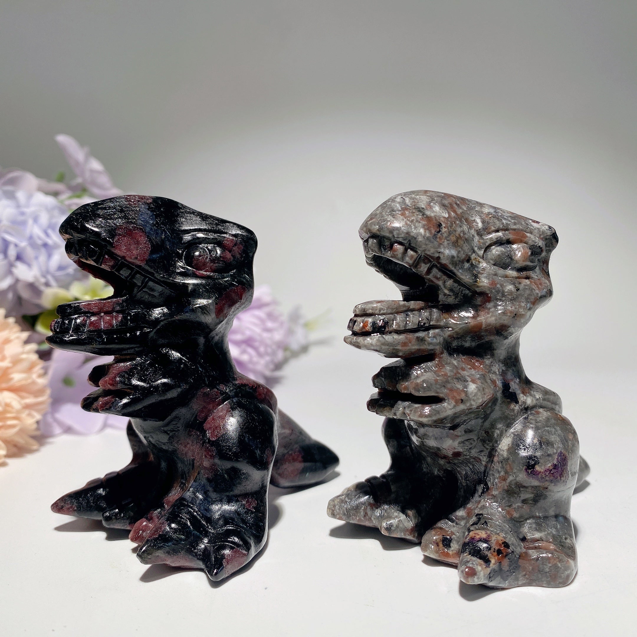3.0 Inch Garnet Yooperlite Crystal Dinosaur Carving