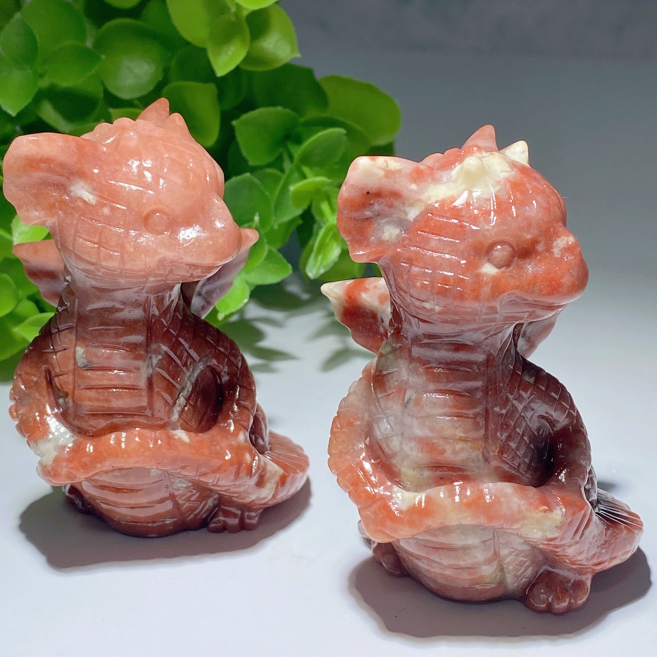 3.0 Inch Jade Dragon Carving Sculpture for Feng Shui