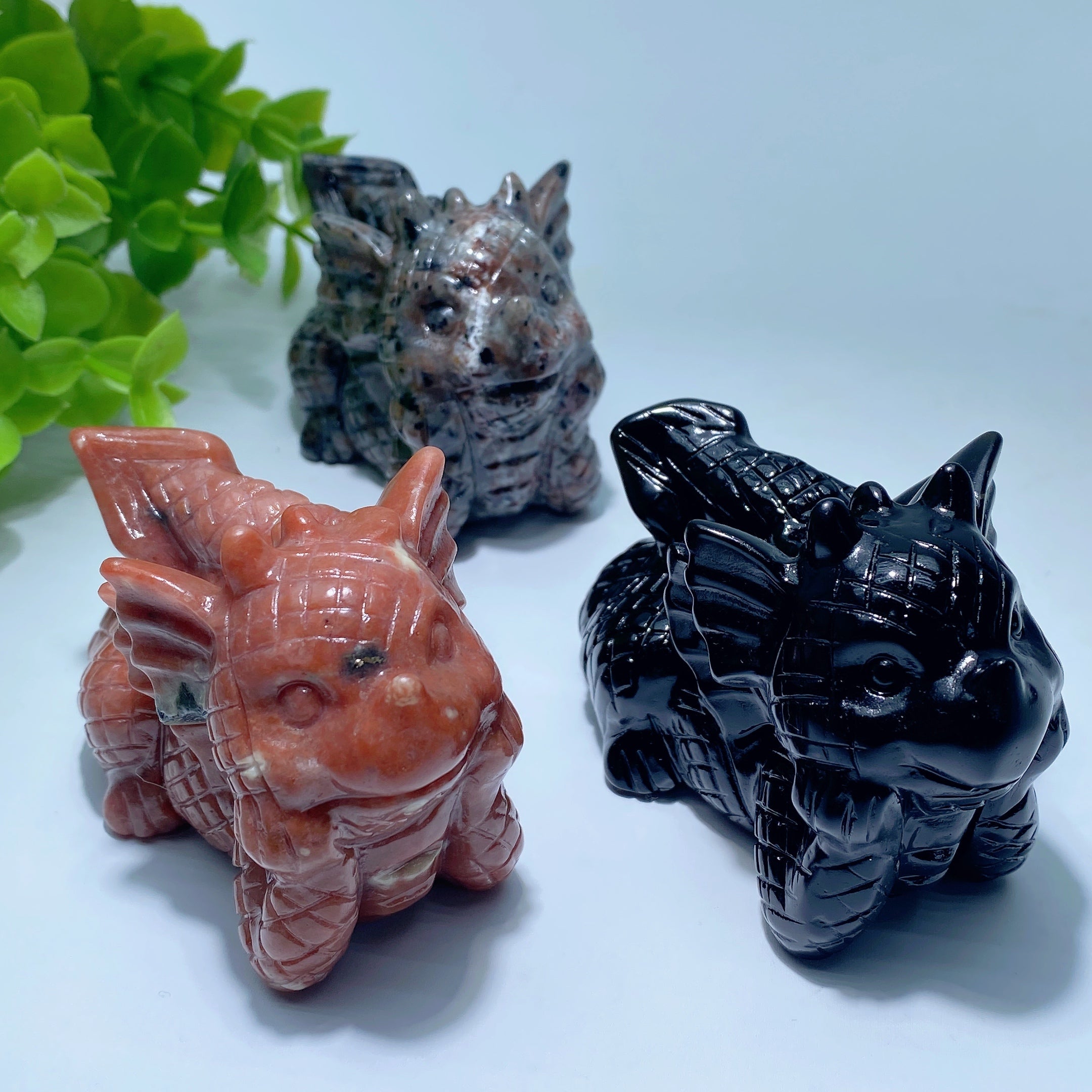 3.0 inch Mixed Crystal Dragon Carvings for Healing