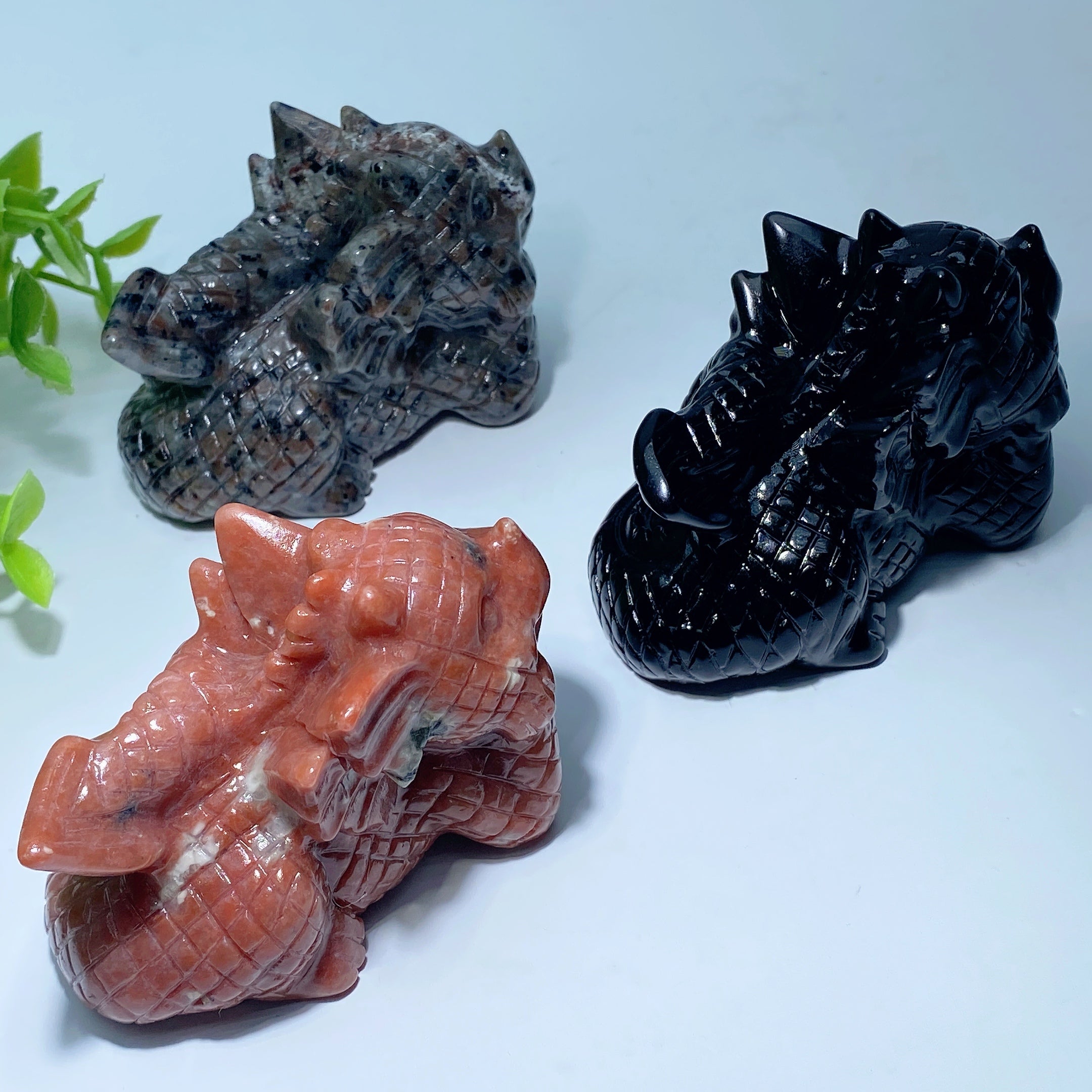 3.0 inch Mixed Crystal Dragon Carvings for Healing