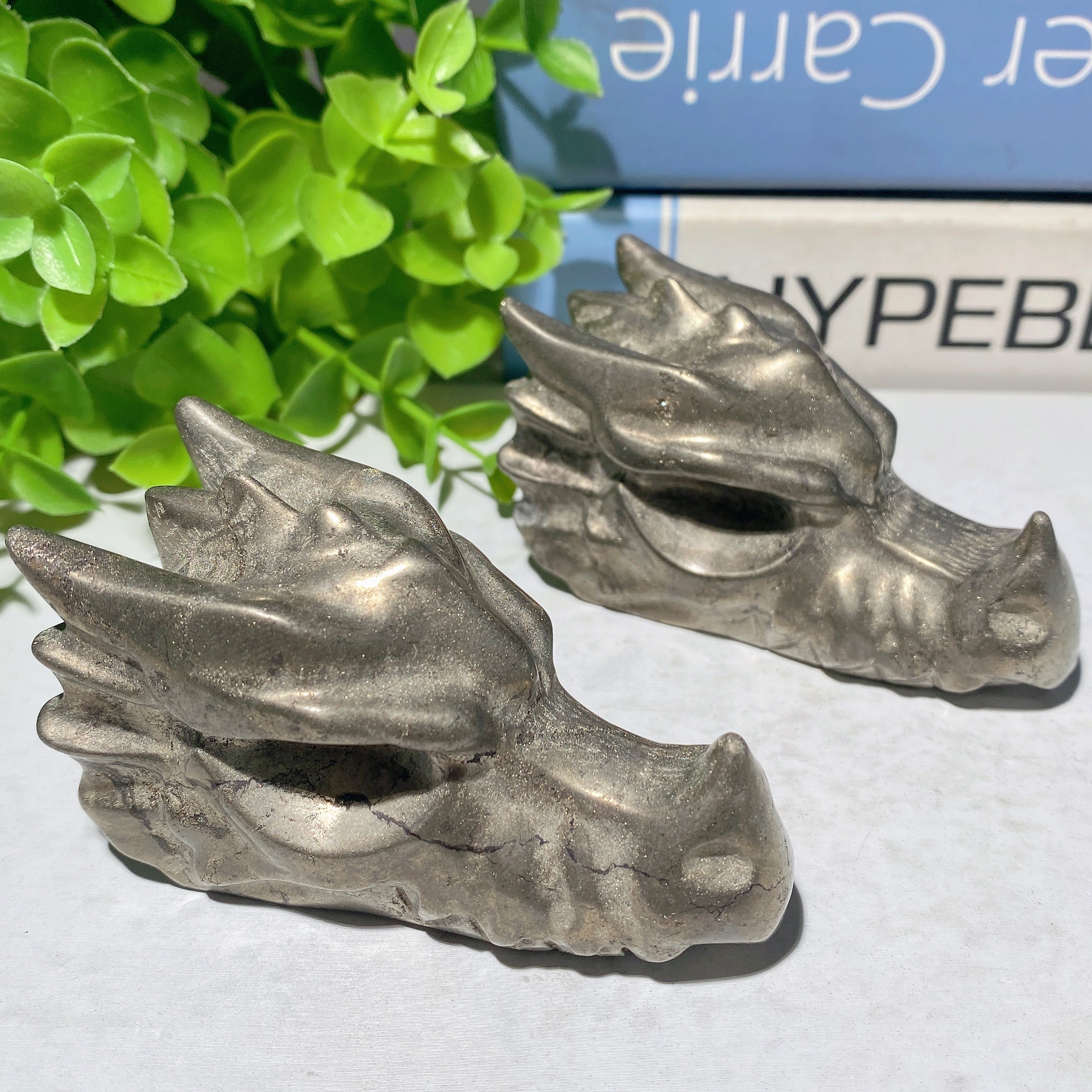 3.0-Inch Pyrite Dragon Head Crystal Carving 220g