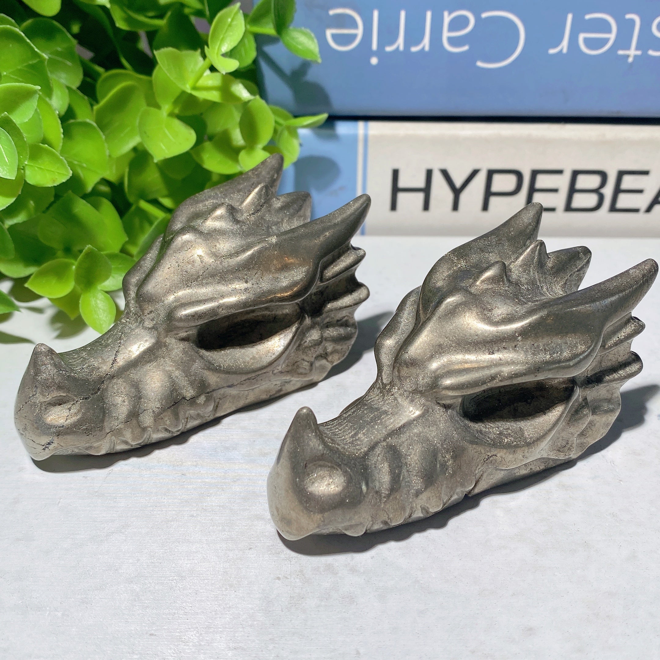 3.0-Inch Pyrite Dragon Head Crystal Carving 220g