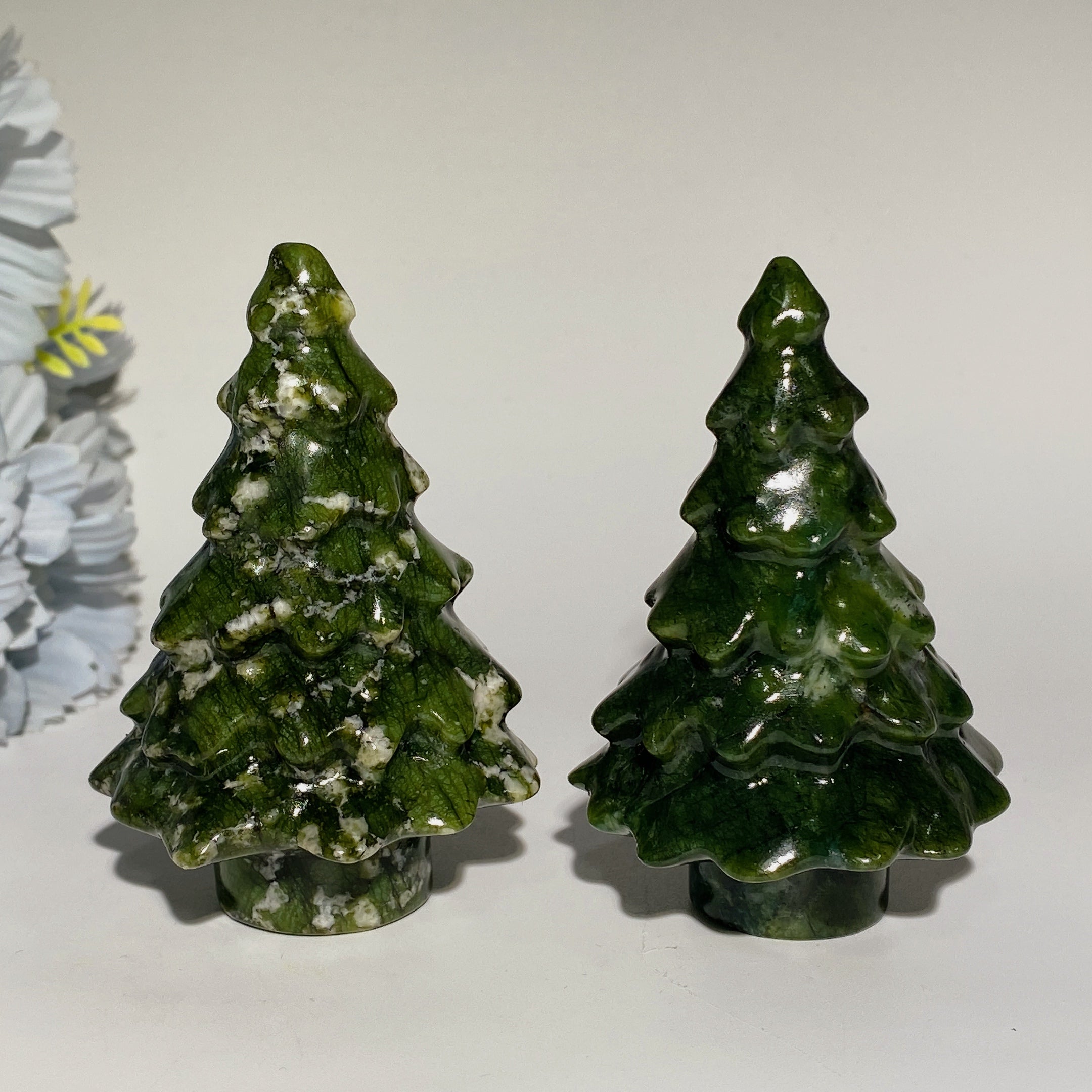 3.0 inch Serpentine Crystal Tree Carving for Healing